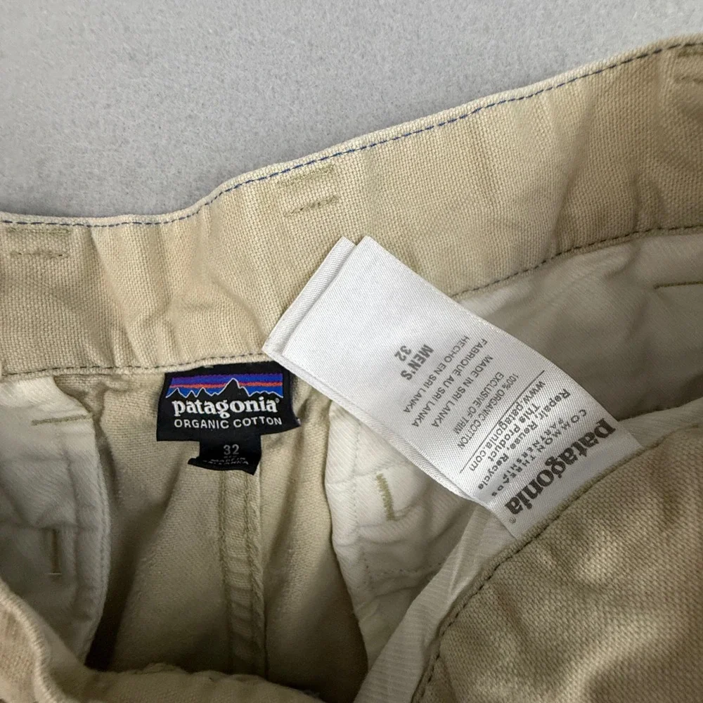 Patagonia Mens Organic Cotton Canvas Pants Khaki Tan Straight Leg Trousers 30x29